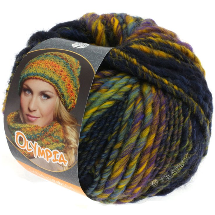Lana Grossa OLYMPIA Classic | 002-marino/blu notte/giallo/nero