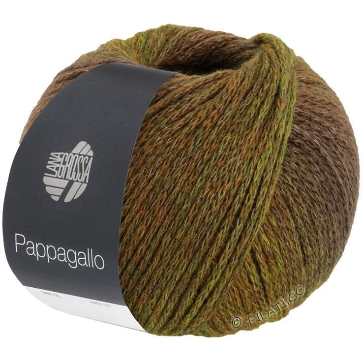 Lana Grossa PAPPAGALLO | 15-umero/grigio marrone/marrone nero/oliva chiaro/oliva scuro/verde muschio