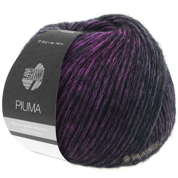 Lana Grossa PIUMA | 01-porpora/rosa pastello/nero