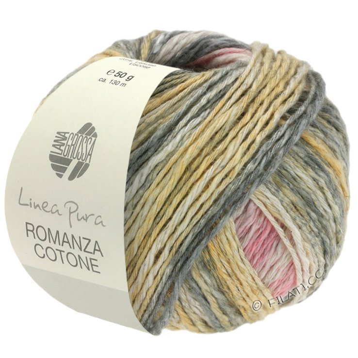 Lana Grossa ROMANZA COTONE (Linea Pura) | 01-rosa/grigio/beige