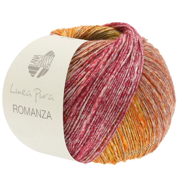 Lana Grossa ROMANZA (Linea Pura) | 01-lino/ciclamino/bacca/grigio arancio/arancio/giallo