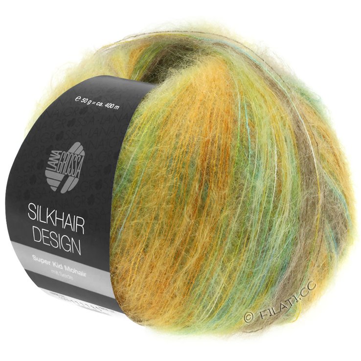 Lana Grossa SILKHAIR Design | 1002-turchese /beige/oro/oliva/verde giallo