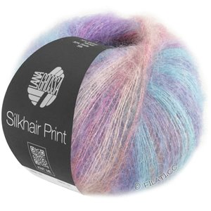 Lana Grossa SILKHAIR PRINT | 426-blu violetto/bacca/rosa antico/taupe/turchese scuro/grigio scuro