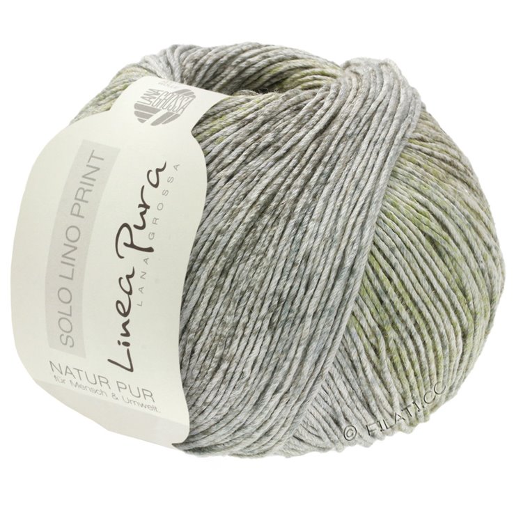 Lana Grossa SOLO LINO Print (Linea Pura) | 151-beige grigio/oliva chiaro/grigio