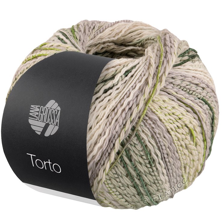 Lana Grossa TORTO | 01-crema/grigio chiaro/verde chiaro/verde scuro
