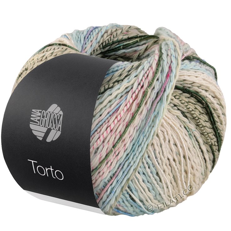 Lana Grossa TORTO | 02-ecru/menta/rosa/verde grigio/verde scuro/blu chiaro