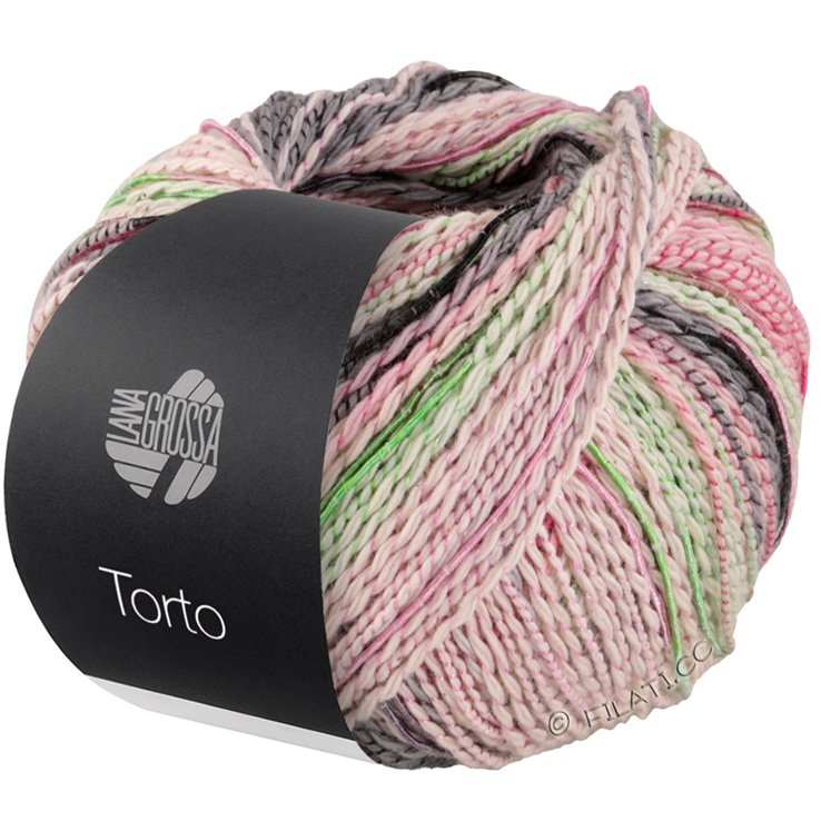 Lana Grossa TORTO | 07-verde pallido/rosé/rosa/verde/grigio scuro/antracite/rosso