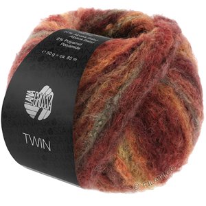 Lana Grossa TWIN 50g | 210-rosso scuro/terracotta/rosso mattone/verde grigio/cammello