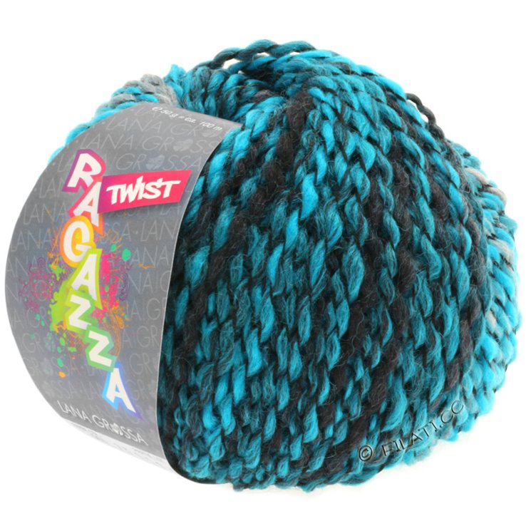 Lana Grossa TWIST (Ragazza) | 01-turchese /grigio/antracite