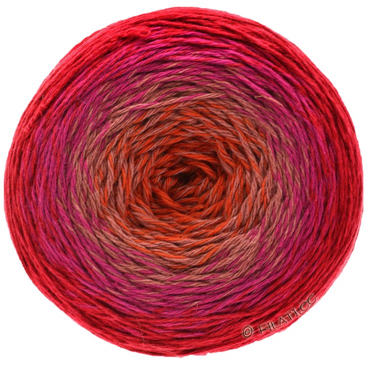 Lana Grossa TWISTED MERINO Cotton | 501-corallo/beige/ciclamino/rosso vino