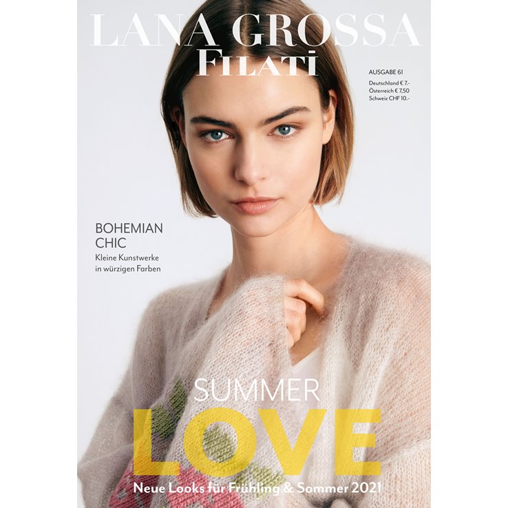 Lana Grossa FILATI No. 61 - Rivista tedesca + istruzioni in inglese