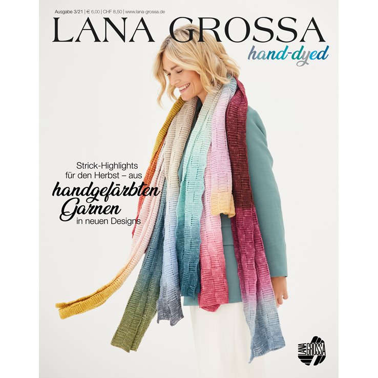 Lana Grossa HAND-DYED No. 3 - Rivista tedesca + istruzioni in inglese