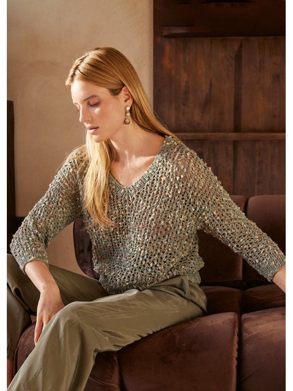 Lana Grossa MAGLIONE LAVORATO TOP-DOWN Popcorn