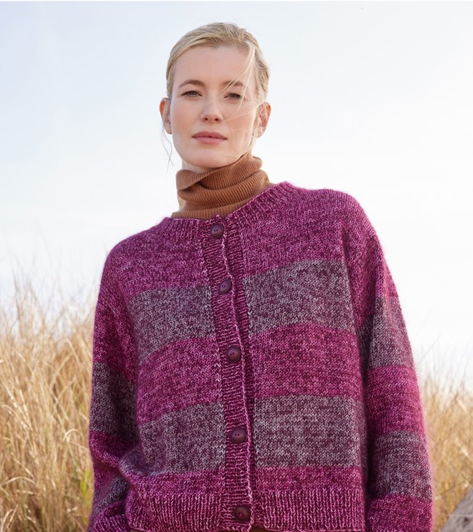 Lana Grossa GIACCA A FASCE COLORATE Cool Wool Vintage & Silkhair