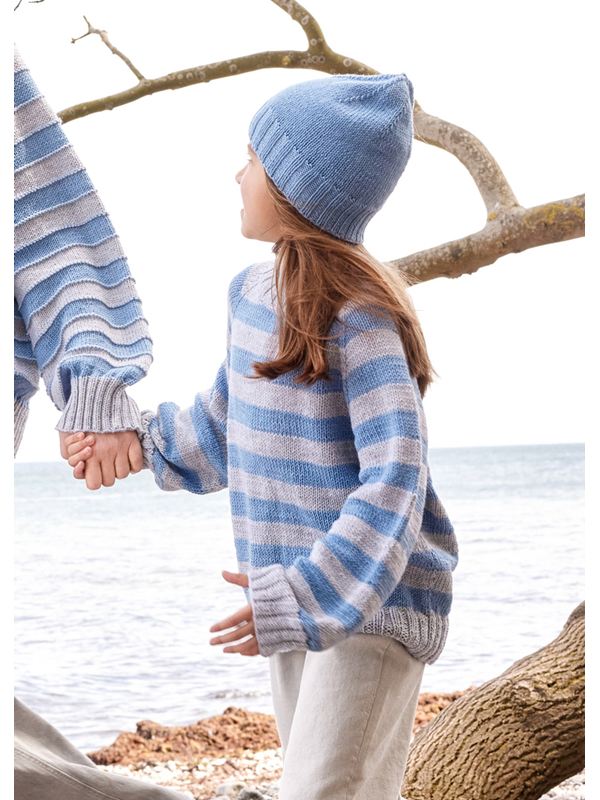 Lana Grossa MAGLIONE A RIGHE TOP DOWN PER BAMBINI Cool Wool Big Mélange