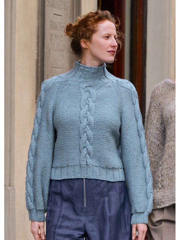 Lana Grossa PULL CON TRECCE E MANICHE RAGLAN Alta Moda Alpaca