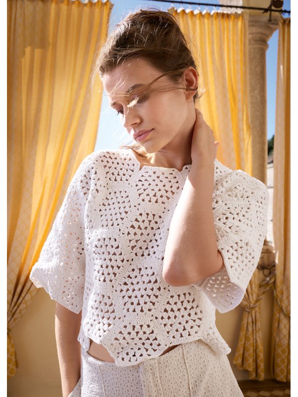 Lana Grossa MAGLIONE CORTO CON MANICHE A 3/4 Promessa