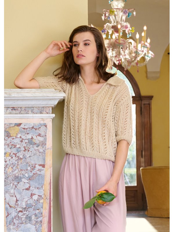 Lana Grossa MAGLIETTA A POLO Setasuri Pearls