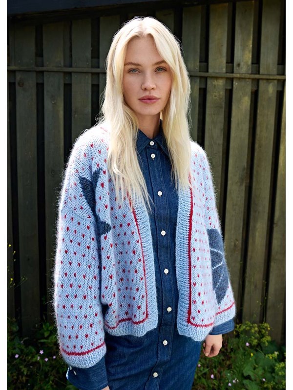 Lana Grossa CARDIGAN CON JACQUARD Ecopuno & Silkhair