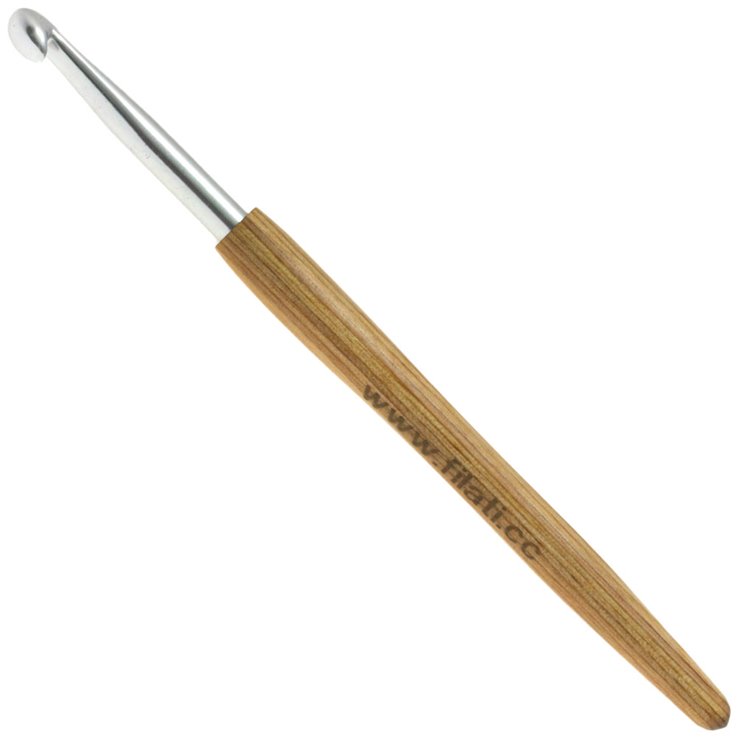 Lana Grossa Ago uncinetto alluminio con manico in legno design-legno Signal mis. 6,0