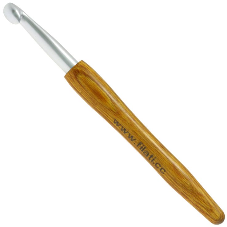 Lana Grossa Ago uncinetto alluminio con manico in legno design-legno Signal mis. 9,0