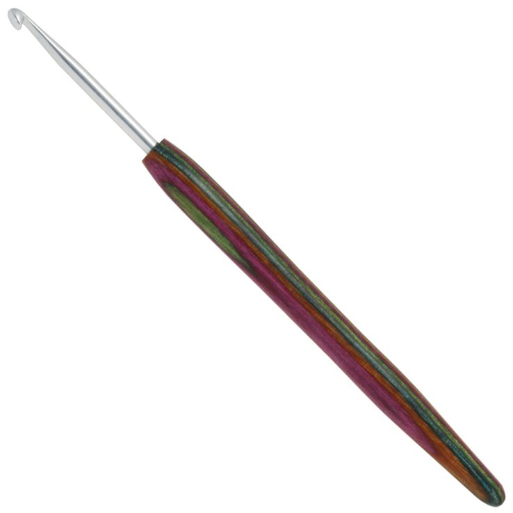 Lana Grossa Ago uncinetto alluminio con manico in legno design-legno Color mis. 3,5