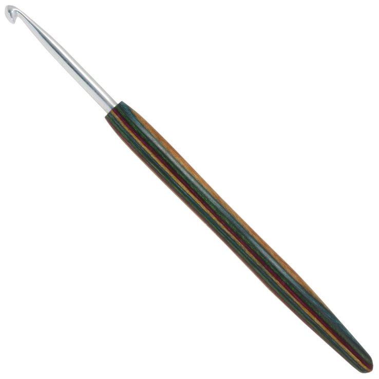 Lana Grossa Ago uncinetto alluminio con manico in legno design-legno Color mis. 4,0