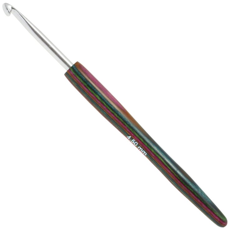 Lana Grossa Ago uncinetto alluminio con manico in legno design-legno Color mis. 4,5