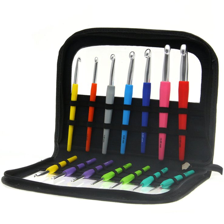 Lana Grossa Assortimento d’aghi uncinetto design Color (con manico morbido)