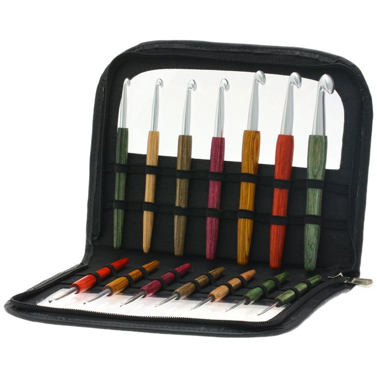 Lana Grossa Assortimento d’aghi uncinetto design-legno Signal