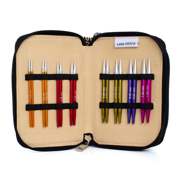 Lana Grossa Assortimento d’aghi (corti) Aluminium Rainbow