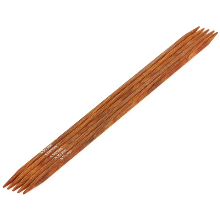 Lana Grossa Aghi da calza design-legno Quattro mis. 4,5/20cm