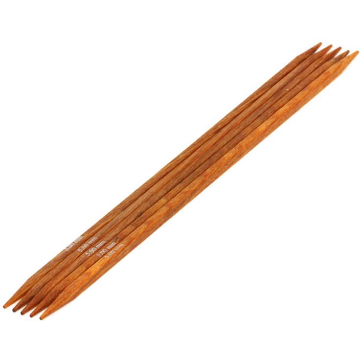 Lana Grossa Aghi da calza design-legno Quattro mis. 5,0/20cm