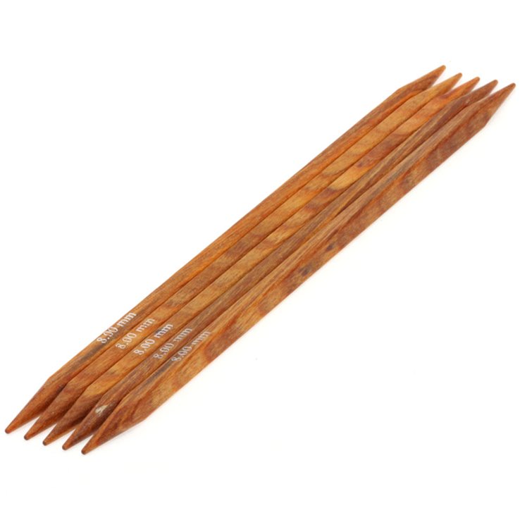 Lana Grossa Aghi da calza design-legno Quattro mis. 8,0/20cm