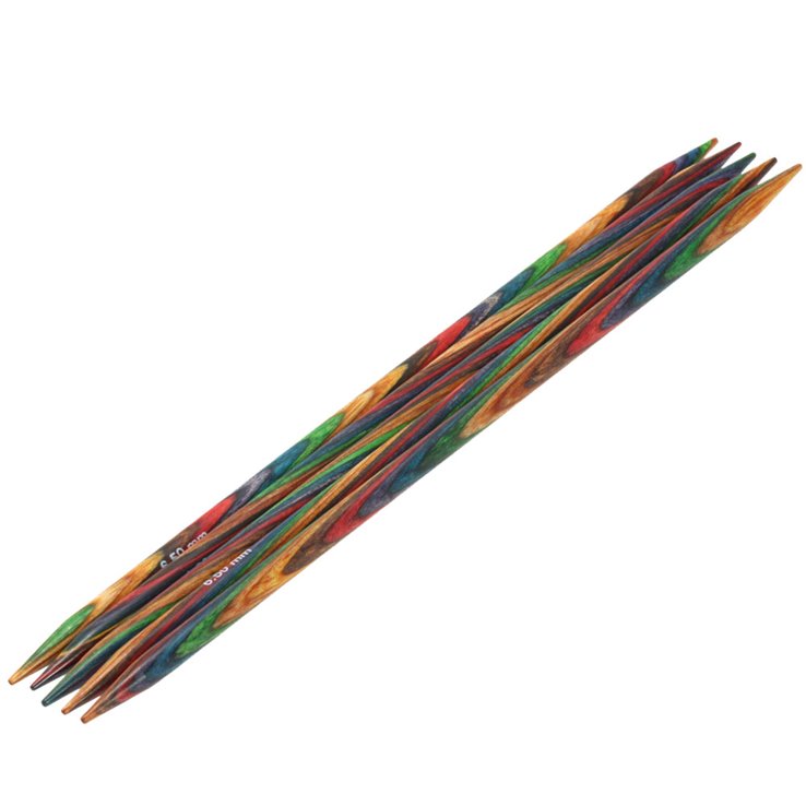 Lana Grossa Aghi da calza design-legno Multicolor mis. 6,5/20cm