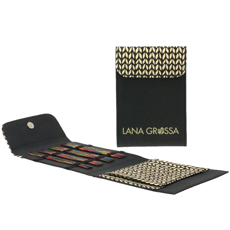 Lana Grossa Assortimento d’aghi da calza design-legno Multicolor (nero)