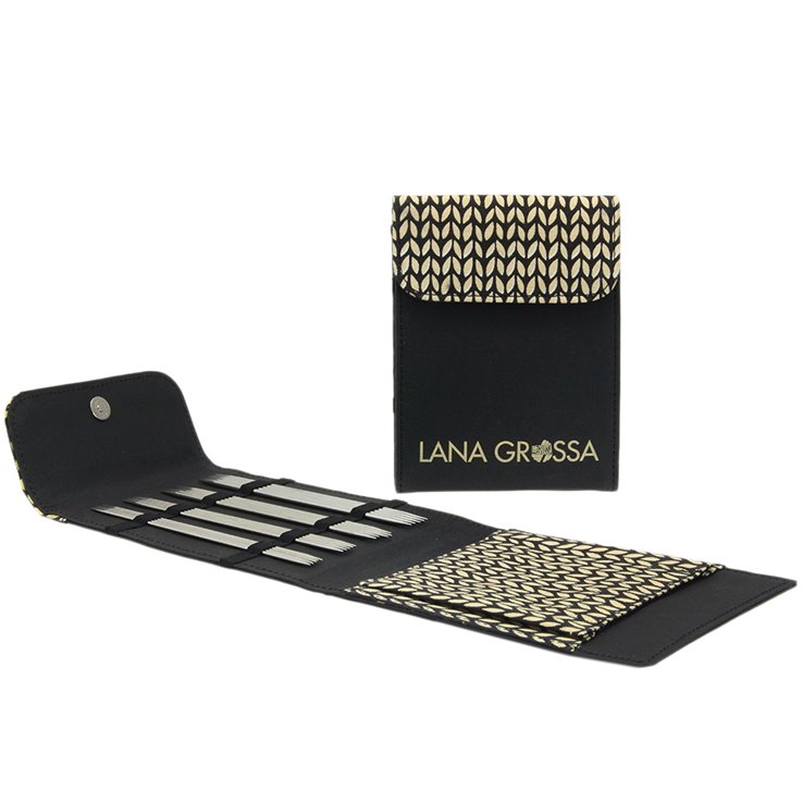 Lana Grossa Assortimento d’aghi da calza acciaio inossidabile 15 cm (nero)