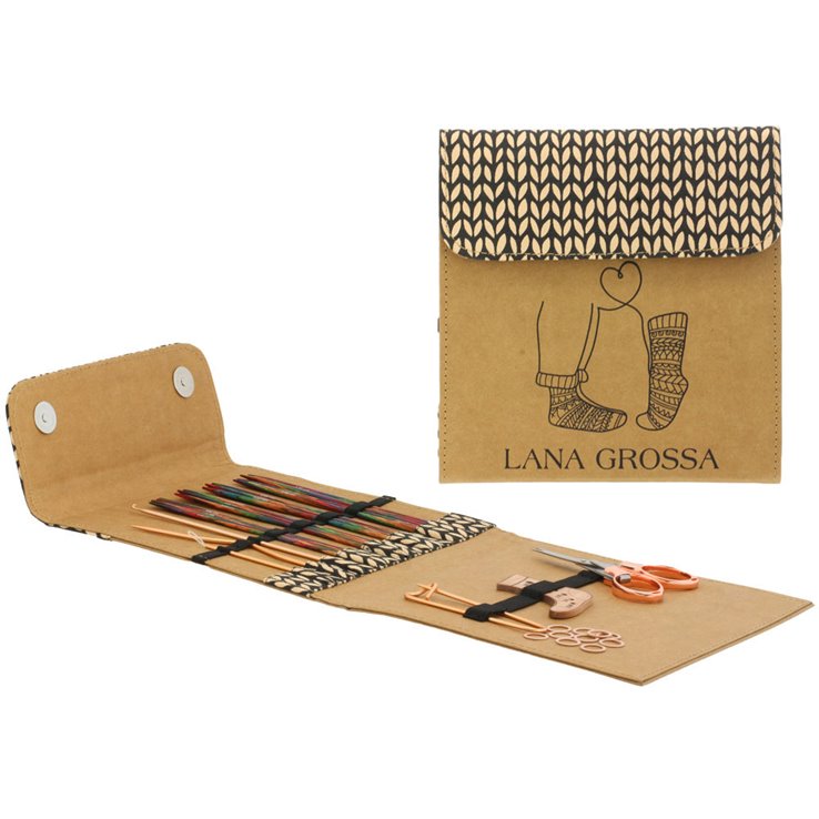 Lana Grossa Set per maglieria a calzino Design legno Multicolor di Tanja Steinbach