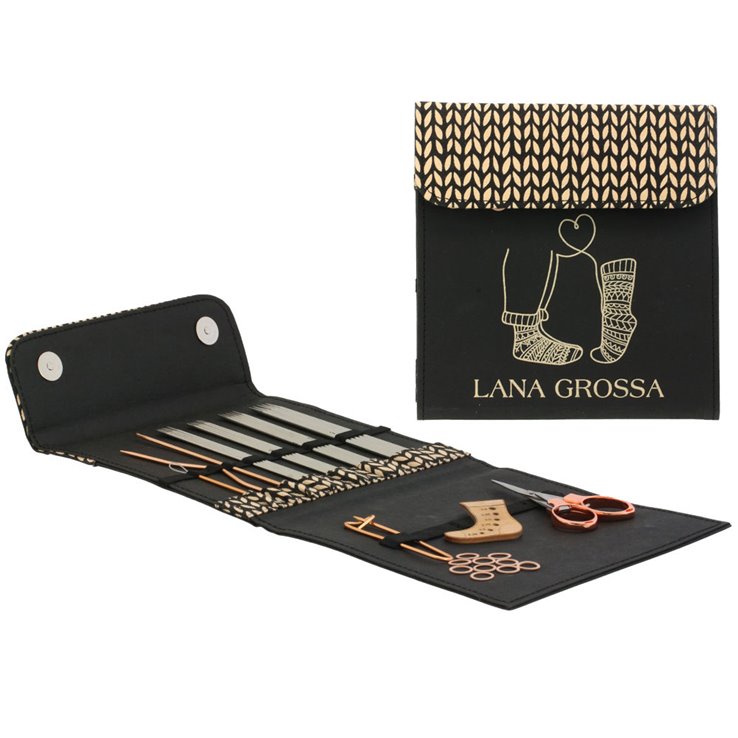Lana Grossa Set per maglieria a calzino acciaio inossidabile di Tanja Steinbach