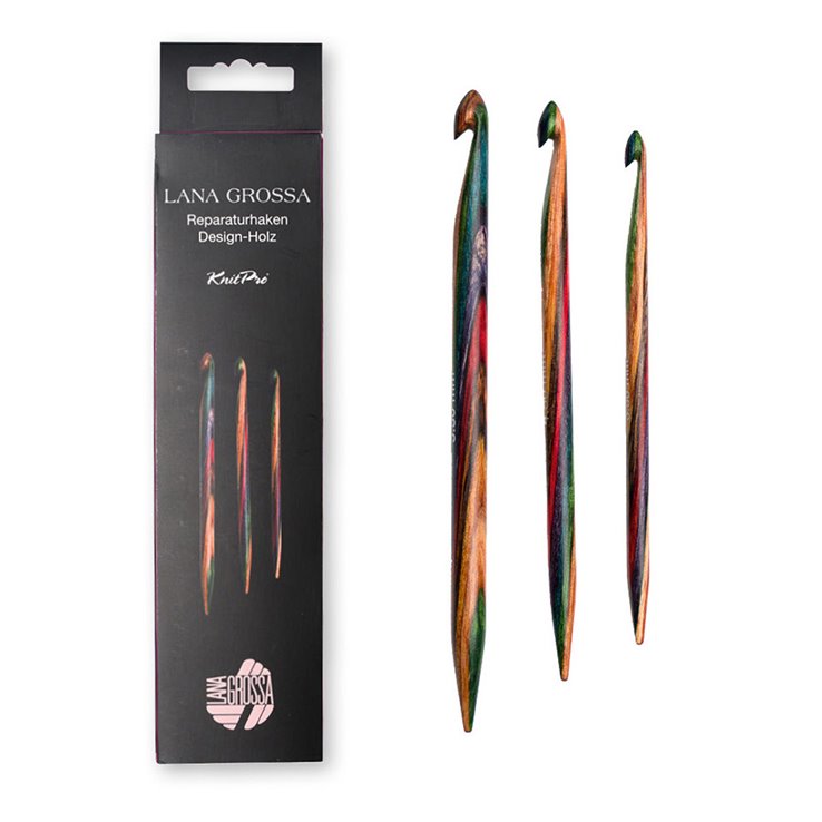Lana Grossa Set di ganci per riparazioni in design legno