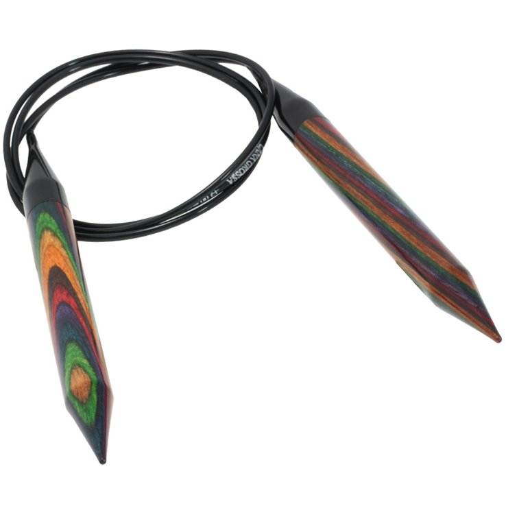 Lana Grossa Ago circolare da maglia design-legno Multicolor mis. 12,0/100cm