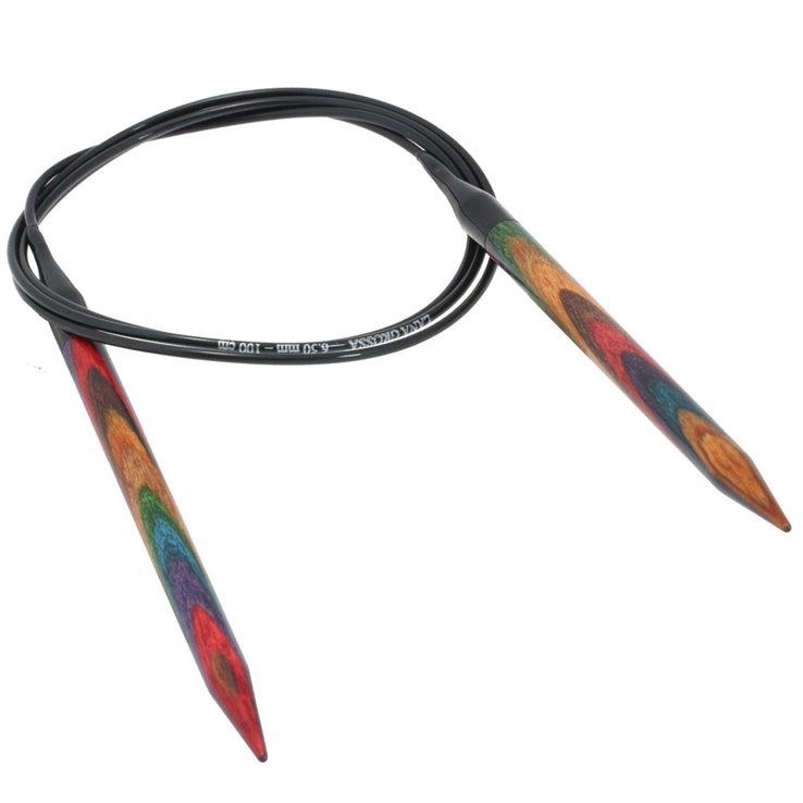 Lana Grossa Ago circolare da maglia design-legno Multicolor mis.  6,5/100cm