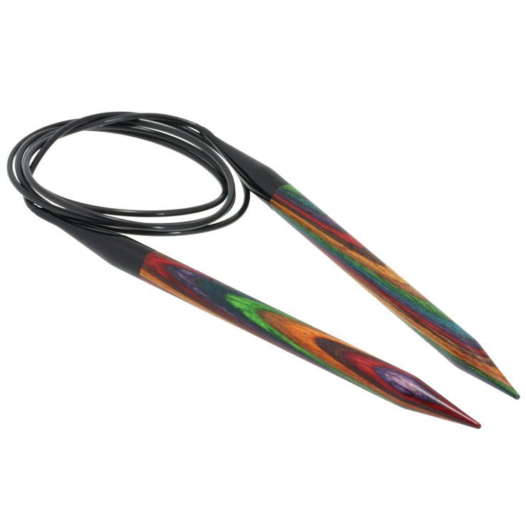Lana Grossa Ago circolare da maglia design-legno Multicolor mis. 10,0/120cm