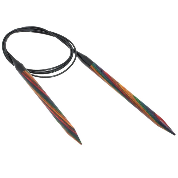 Lana Grossa Ago circolare da maglia design-legno Multicolor mis. 9,0/120cm