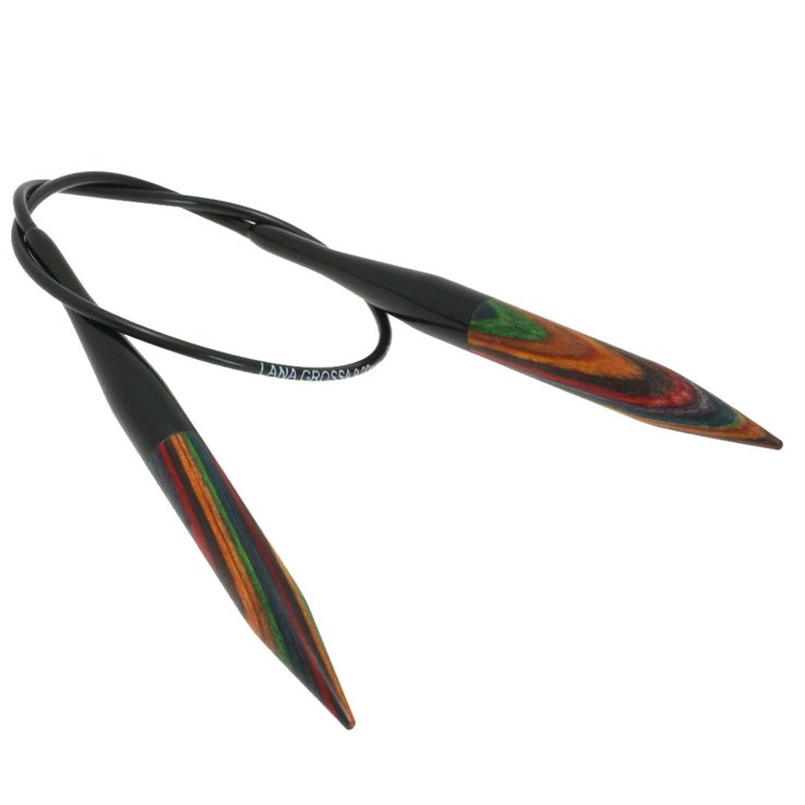 Lana Grossa Ago circolare da maglia design-legno Multicolor mis. 9,0/40cm