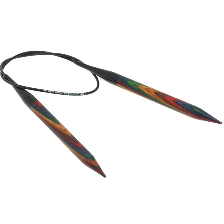 Lana Grossa Ago circolare da maglia design-legno Multicolor mis. 10,0/60cm
