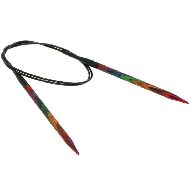 Lana Grossa Ago circolare da maglia design-legno Multicolor mis. 5,5/80cm