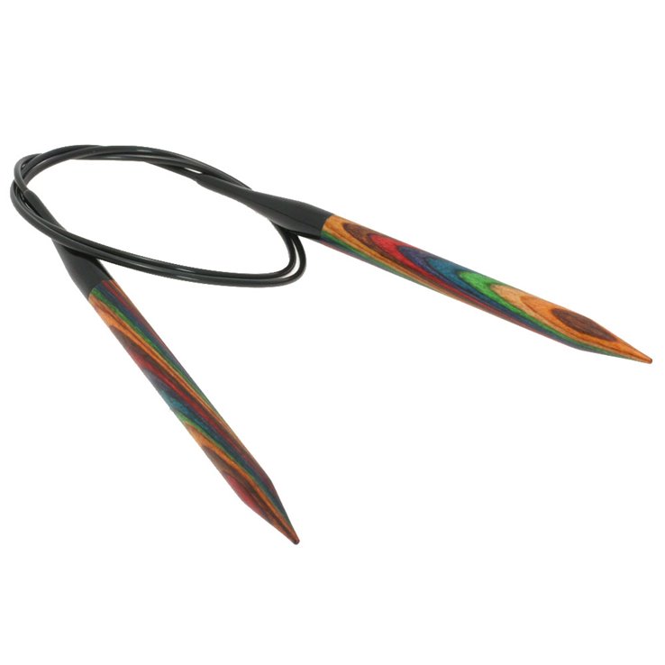 Lana Grossa Ago circolare da maglia design-legno Multicolor mis. 9,0/80cm