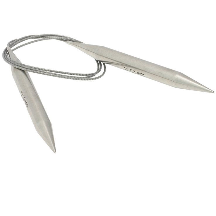 Lana Grossa Ago circolare da maglia acciaio inossidabile mis.  12,0/100cm