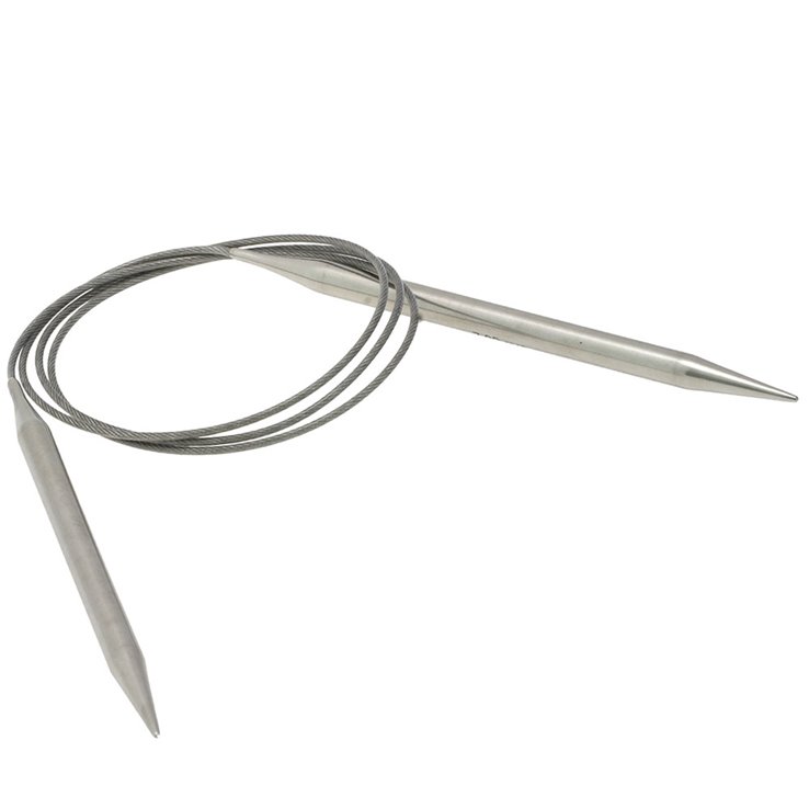 Lana Grossa Ago circolare da maglia acciaio inossidabile mis.  7,0/100cm